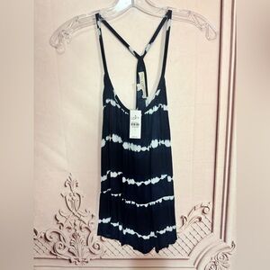 Woman’s The Loft Spaghetti Strap Tie Dye Blue & White Tank Top Size Small New!!